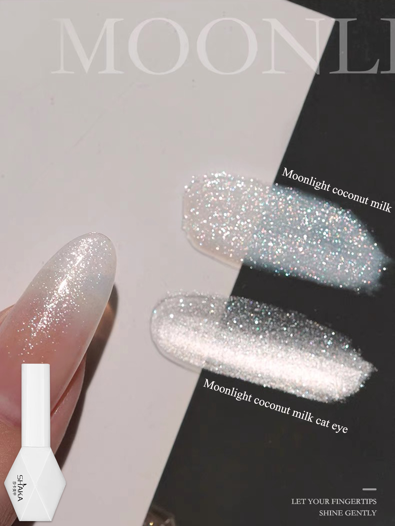 Nail Art Cat Eye Pink - 1-21pcs WS Japanese style Sparkling White