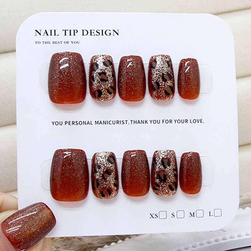 Nail Art Glossy - 10Pcs Women High-end Caramel Color Fine