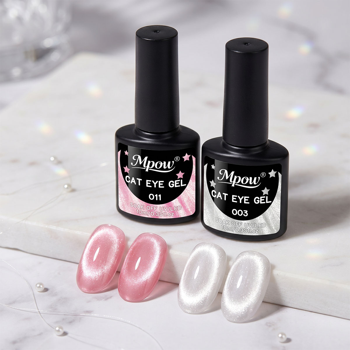 Mpow 1/2pcs 10ml Pink Cat Eye  - огляд і ціна Nail Art Cat Eye Pink