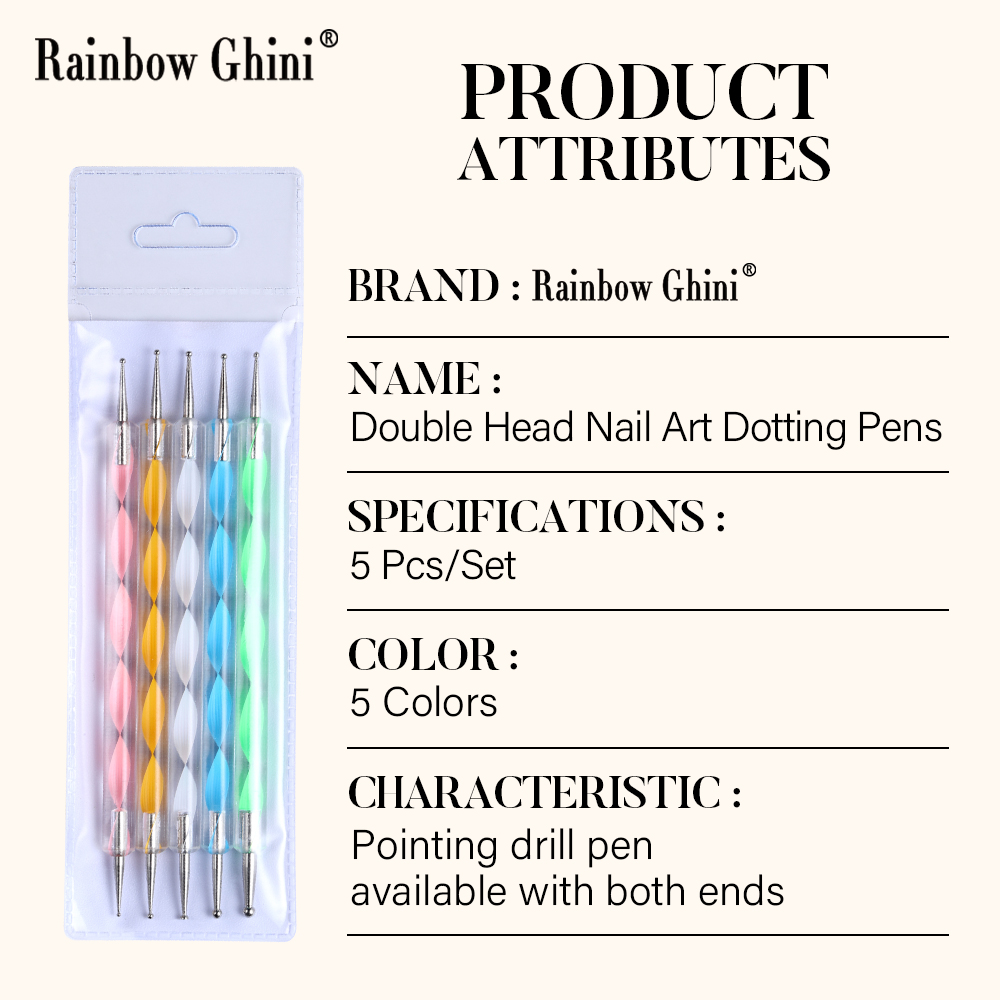 Rainbow Ghini 5pcs/set Round D - огляд і ціна Nail Art Rainbow