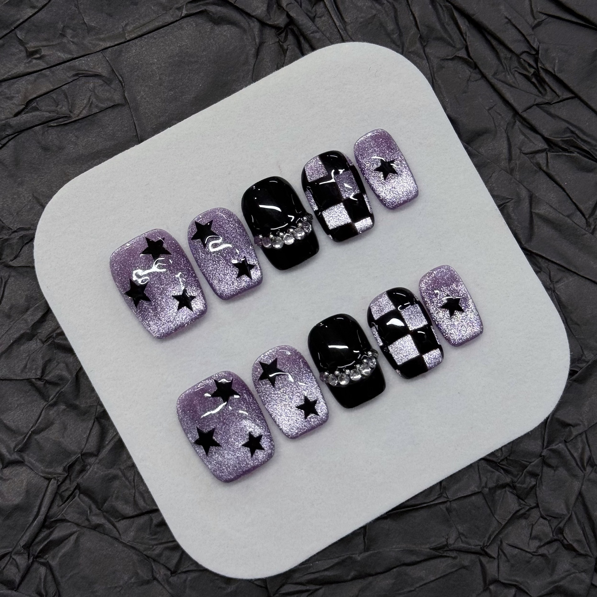 10pcs Black Cute Cat Handmade  - огляд і ціна Nail Art Glossy