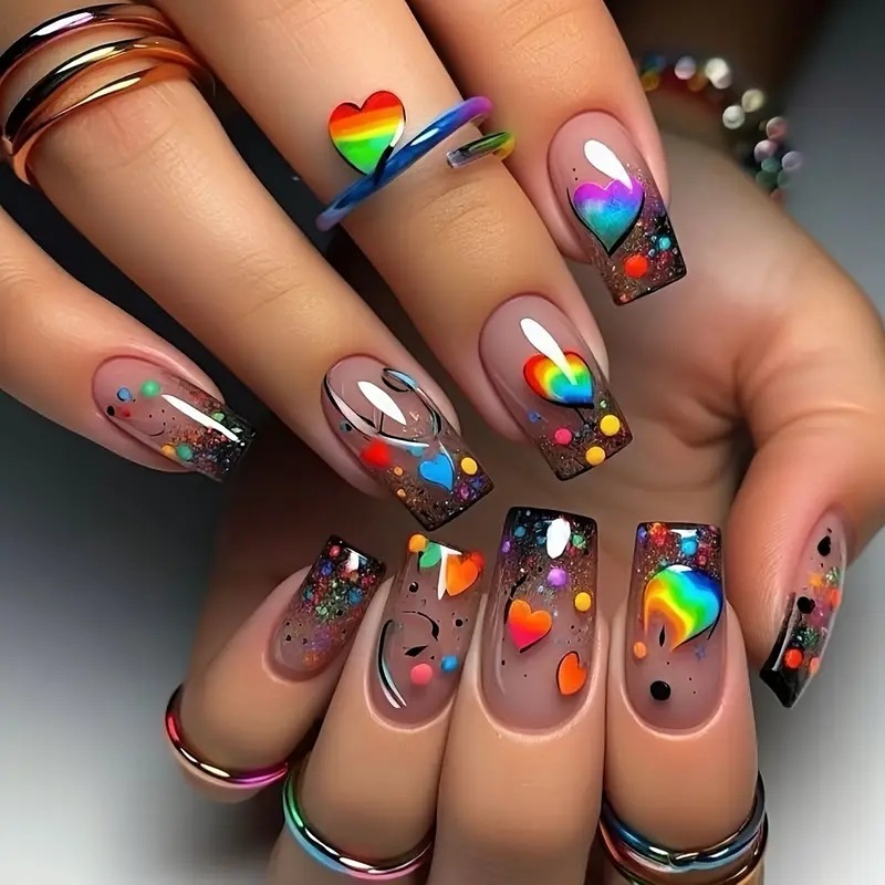24PCS Nude Press on Nails Shor - огляд і ціна Nail Art Rainbow