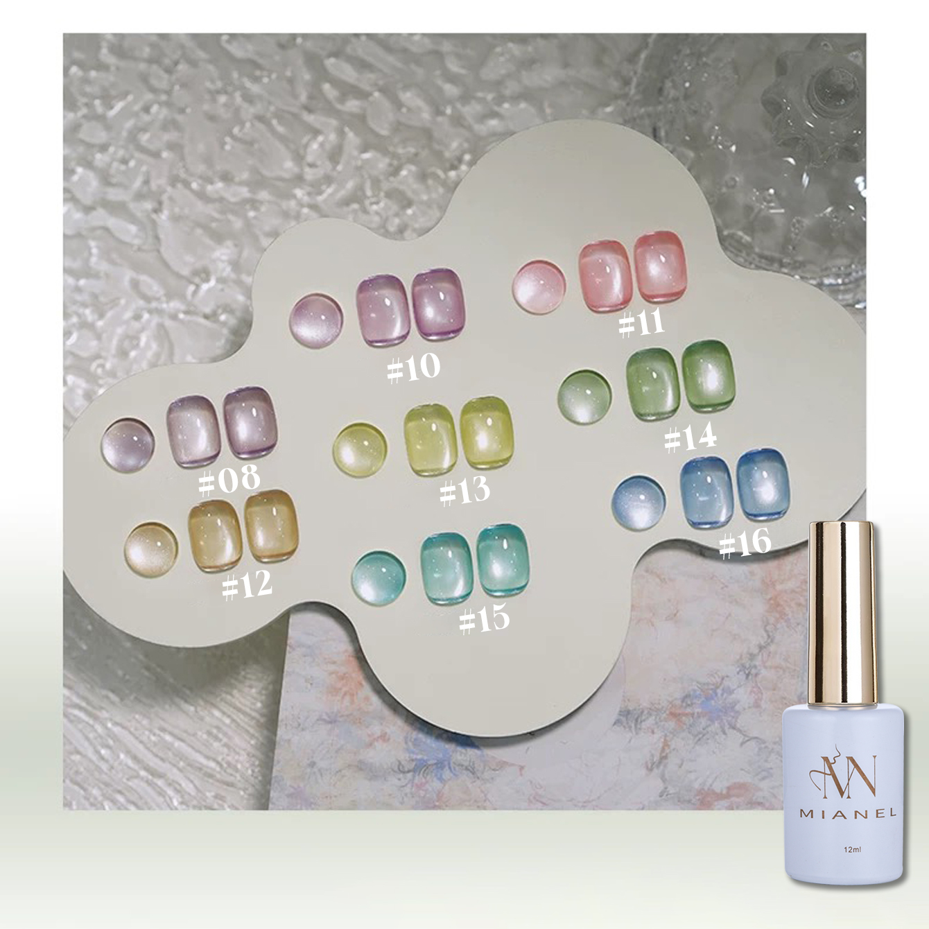 MIANEL 1-16PCS Light Smoke Cat - огляд і ціна Nail Art Cat Eye Pink