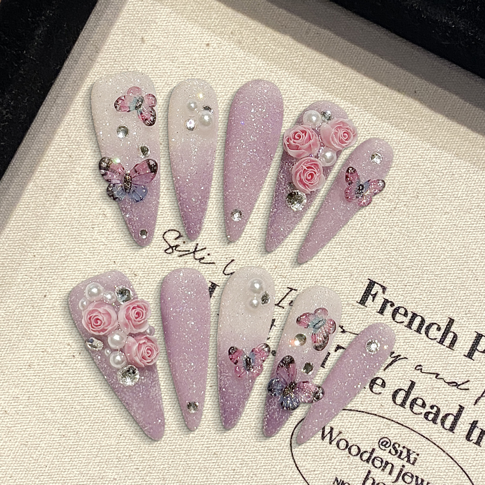 10pcs Long Stiletto Handmade F - огляд і ціна Nail Art Glossy