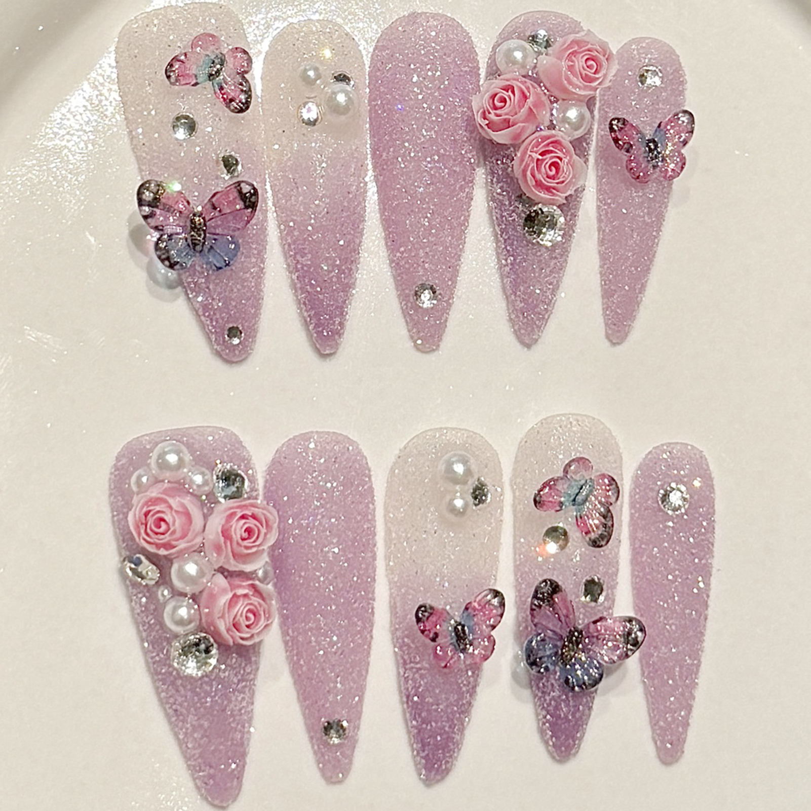 10pcs Long Stiletto Handmade F - огляд і ціна Nail Art Glossy