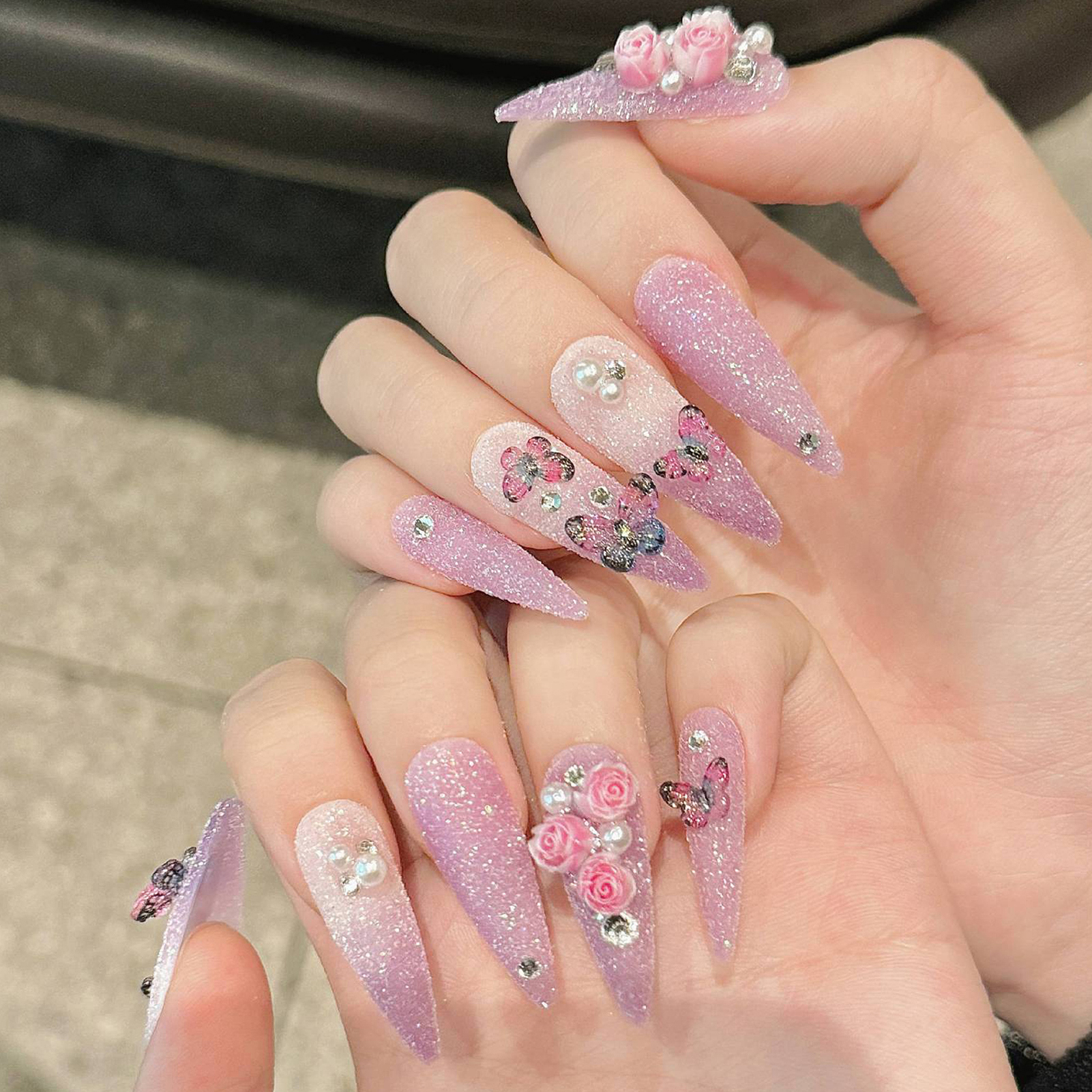 10pcs Long Stiletto Handmade F - огляд і ціна Nail Art Glossy