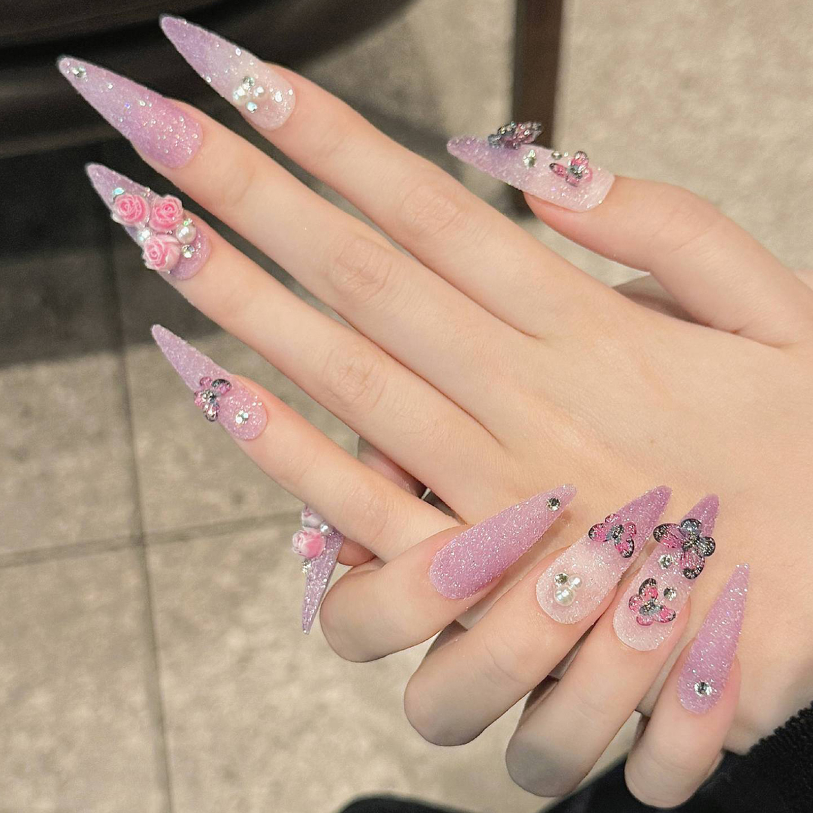 10pcs Long Stiletto Handmade F - огляд і ціна Nail Art Glossy
