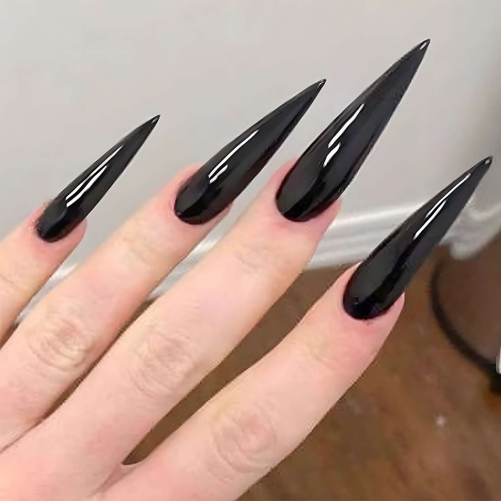 24pcs Glossy Black Fake Nails  - огляд і ціна Nail Art Glossy