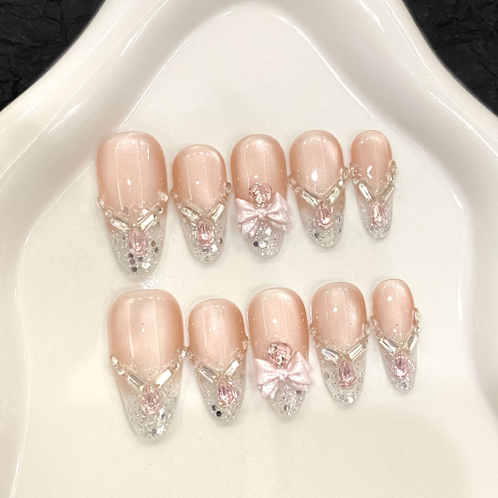 Handmade Cat Eyes False Nails  - огляд і ціна Nail Art Cat Eye Pink