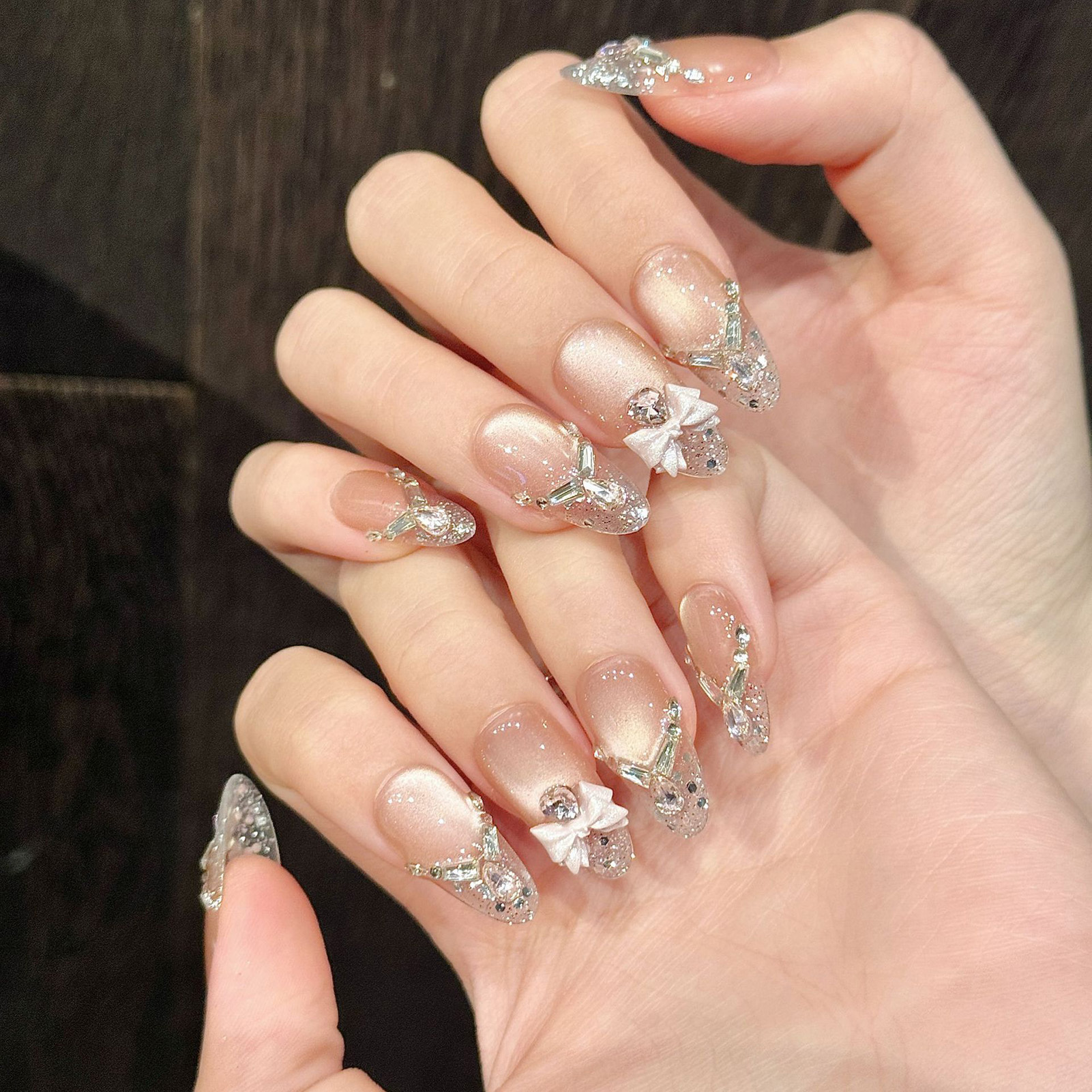 Handmade Cat Eyes False Nails  - огляд і ціна Nail Art Cat Eye Pink