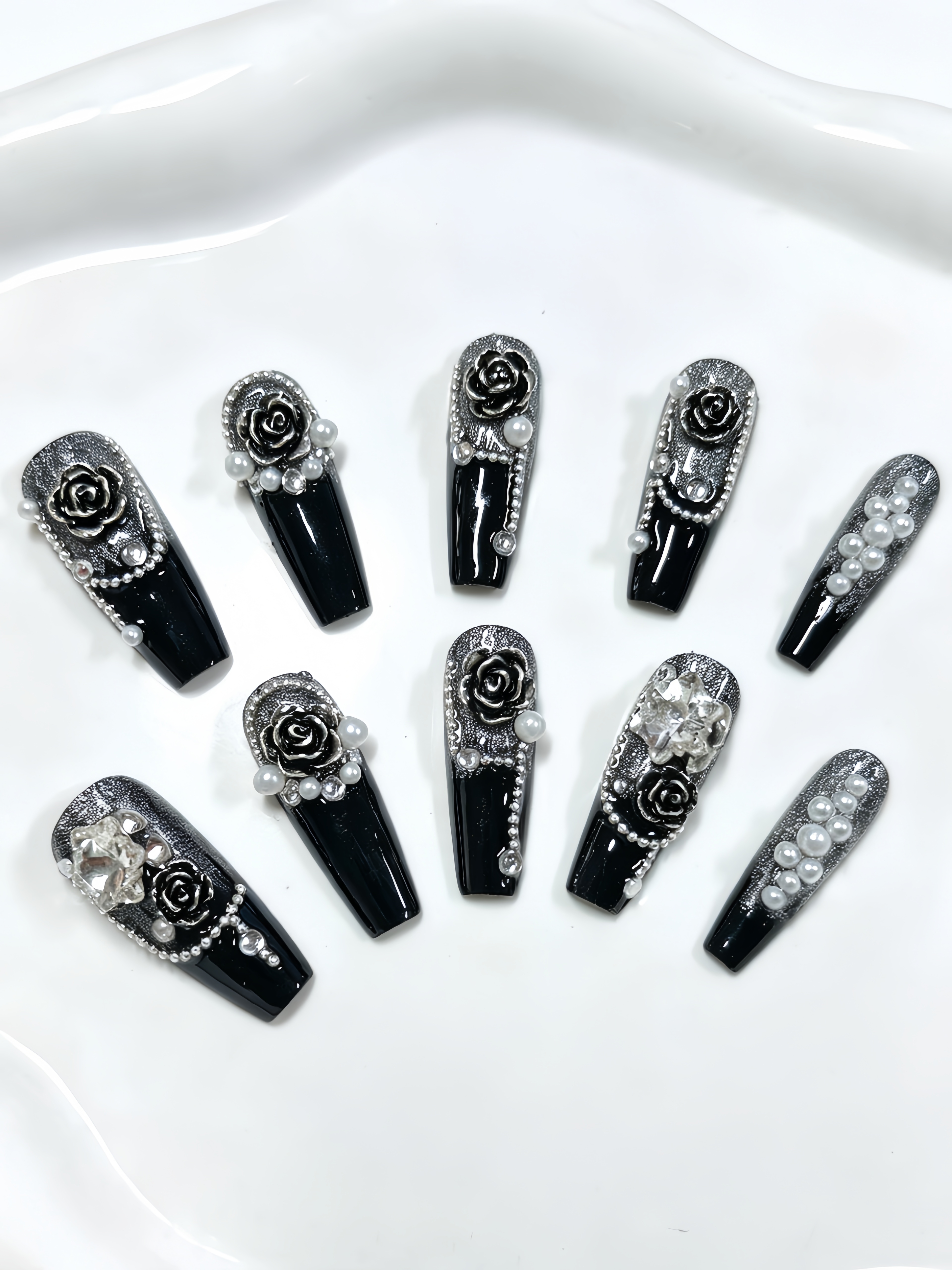 10 Long Trapezoidal Press-On N - огляд і ціна Nail Art Glossy