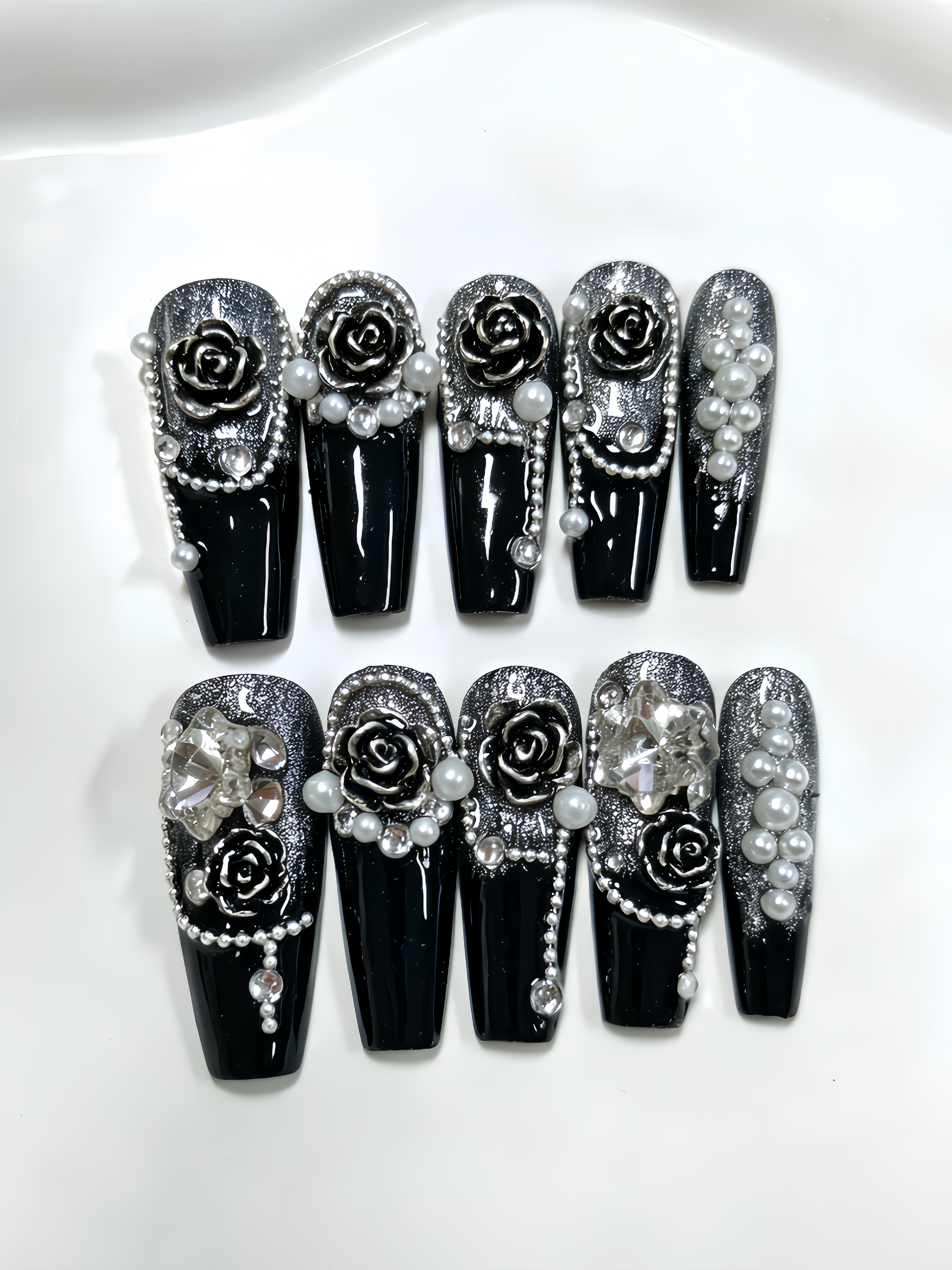 10 Long Trapezoidal Press-On N - огляд і ціна Nail Art Glossy