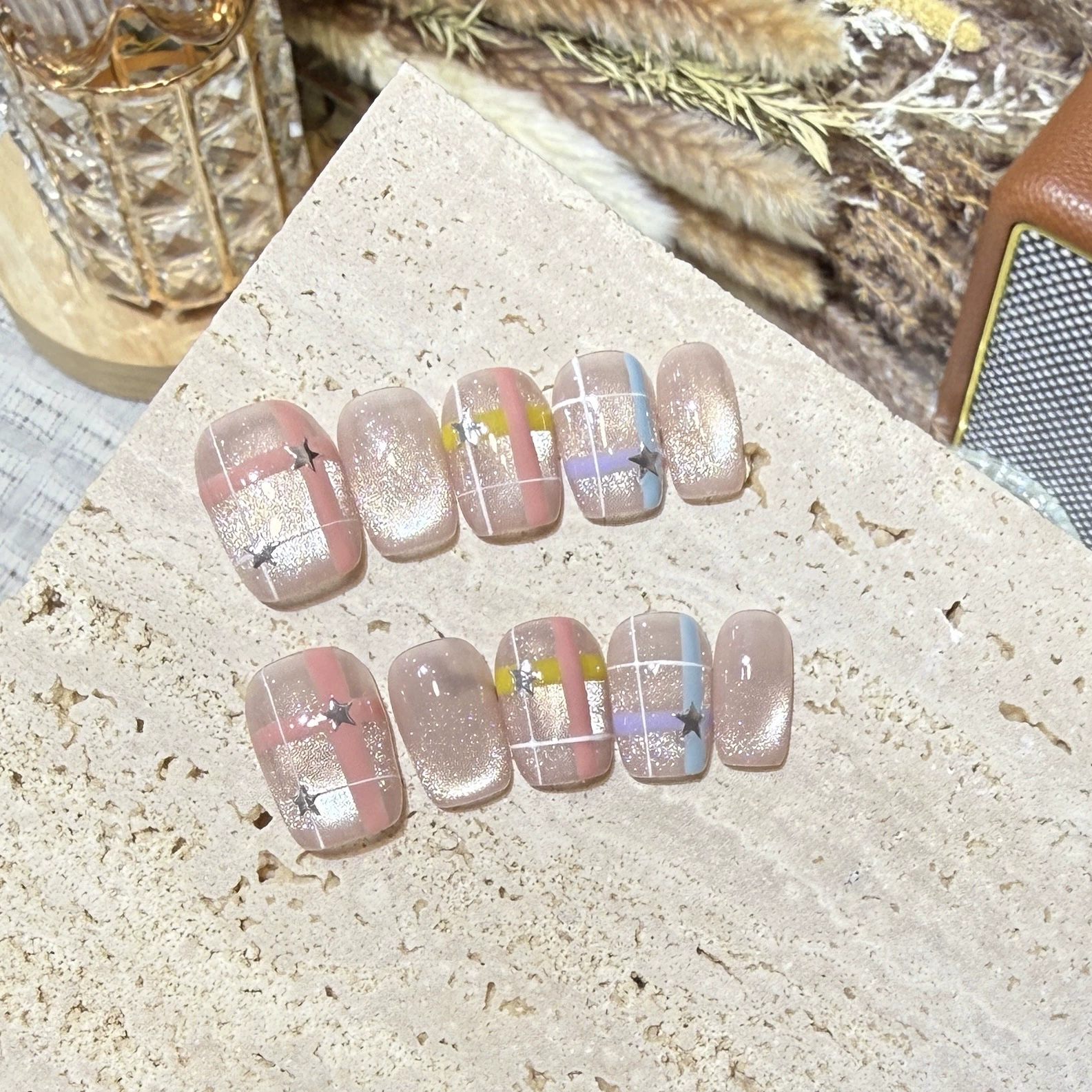 10pcs Aurora Chrome Press on N - огляд і ціна Nail Art Glossy