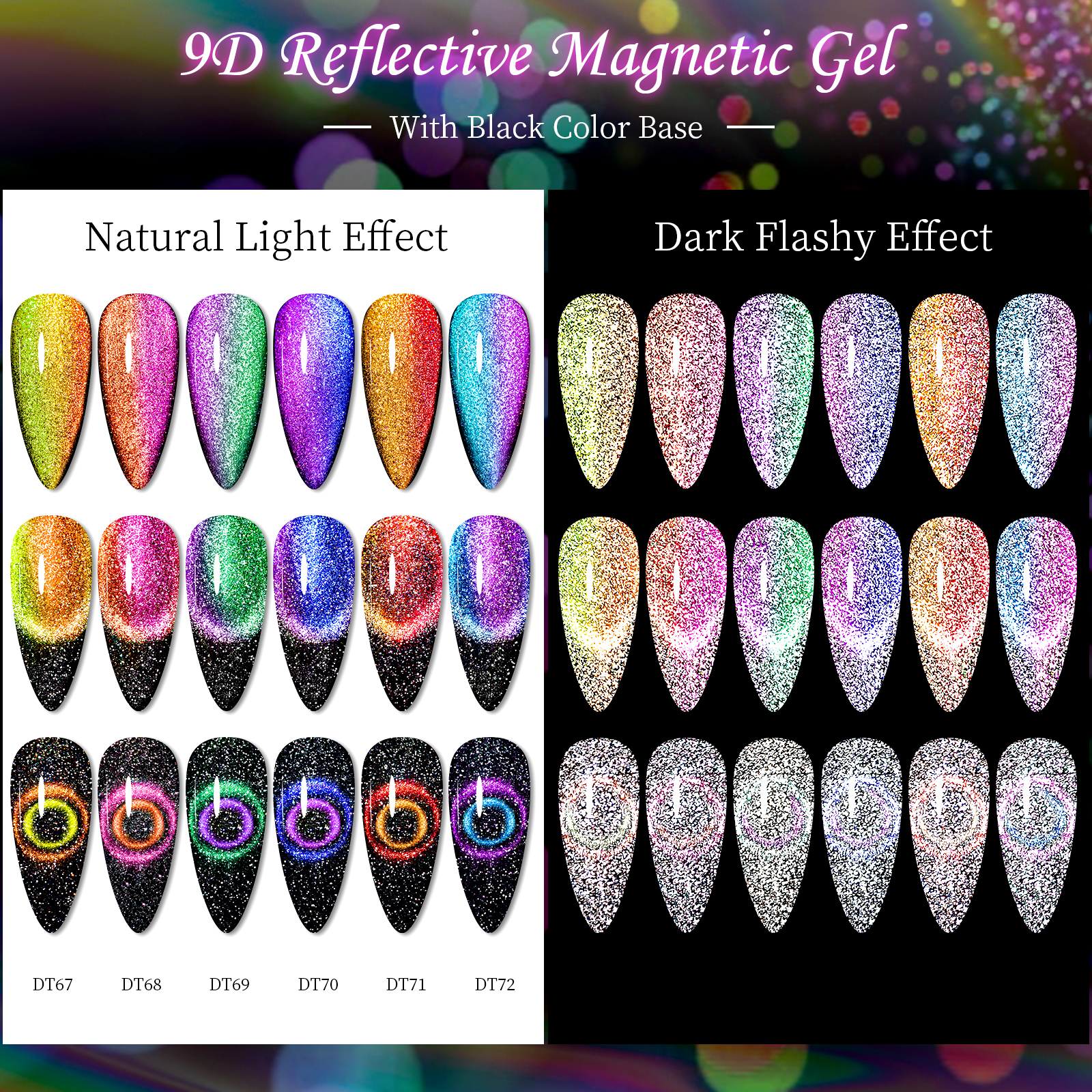 9D Reflective Cat Magnetic Gel - огляд і ціна Nail Art Rainbow