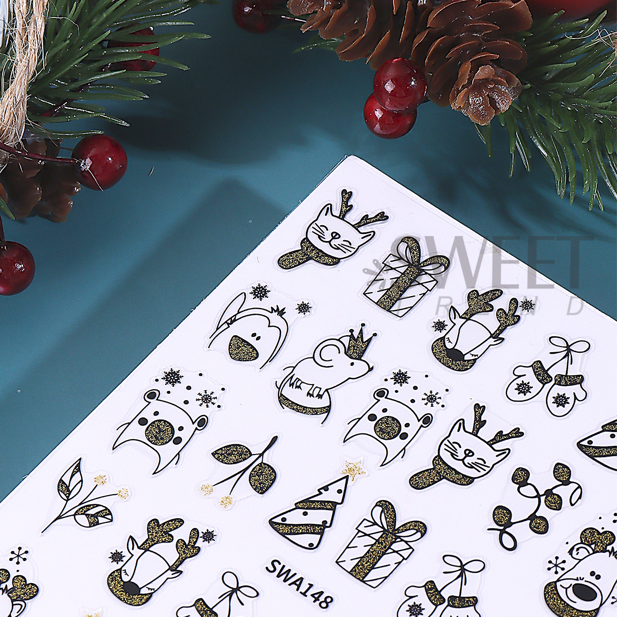 2pcs Shinning Cartoon Christma - огляд і ціна Nail Art Xmas Simple