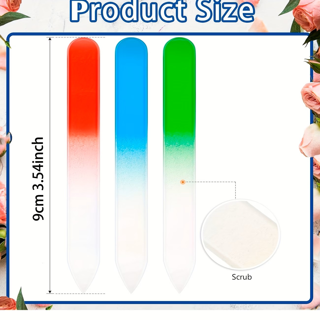 6pcs Crystal Glass Nail Files  - огляд і ціна Nail Art Rainbow