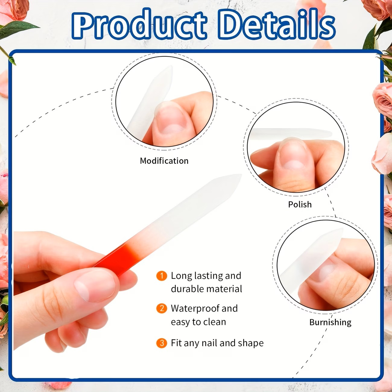 6pcs Crystal Glass Nail Files  - огляд і ціна Nail Art Rainbow