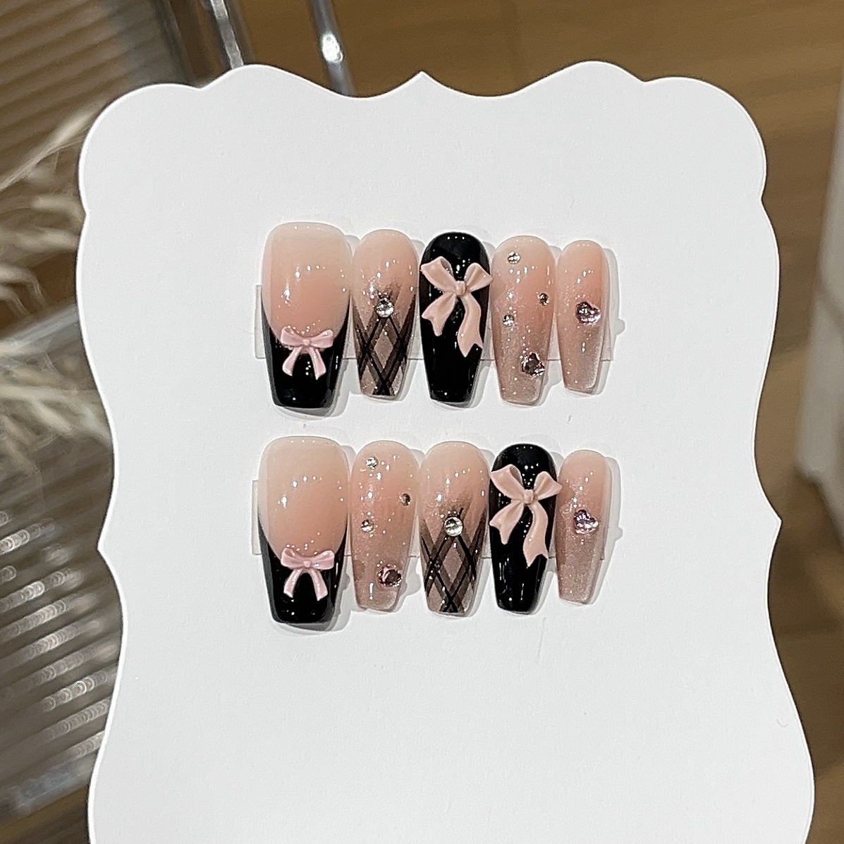 10pcs Sweet Style Press on Nai - огляд і ціна Nail Art Cat Eye Pink