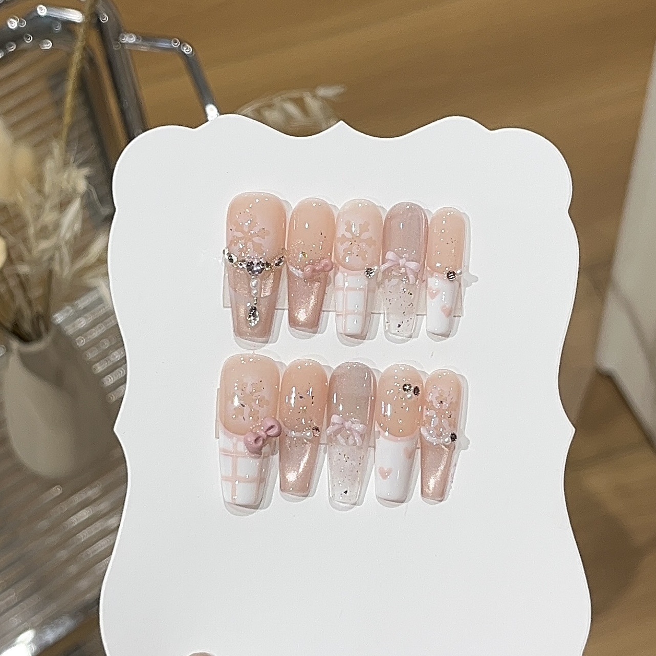 10pcs Sweet Style Press on Nai - огляд і ціна Nail Art Cat Eye Pink